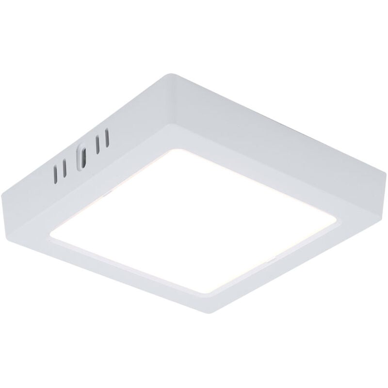 Plafonnier à panneau led en saillie, plafonnier, lampe de salon, luminaire de couloir, plastique blanc carré, 12W 1200lm 3000K blanc chaud, l 16,7 cm
