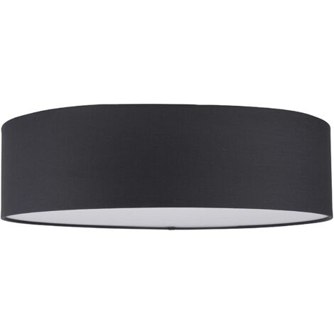 Plafonnier Abat jours en Tissus Anthracite Cylindre diam 48 cm JOSEFINA