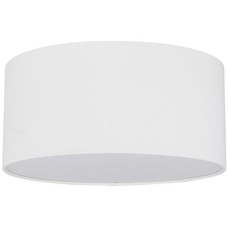 Plafonnier Abat jours en Tissus Blanc Cylindre diam 28 cm JOSEFINA