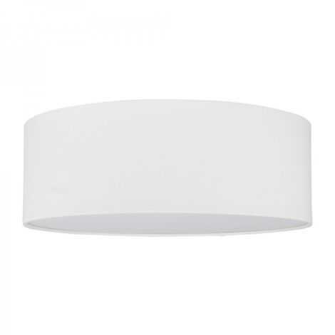 Plafonnier Abat jours en Tissus Blanc Cylindre diam 38 cm JOSEFINA