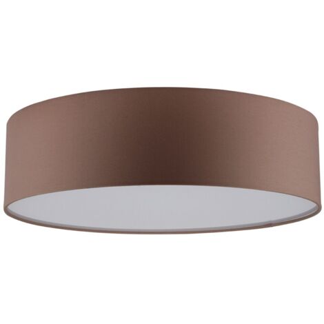 Plafonnier Abat jours en Tissus Marron Cylindre diam 38 cm JOSEFINA