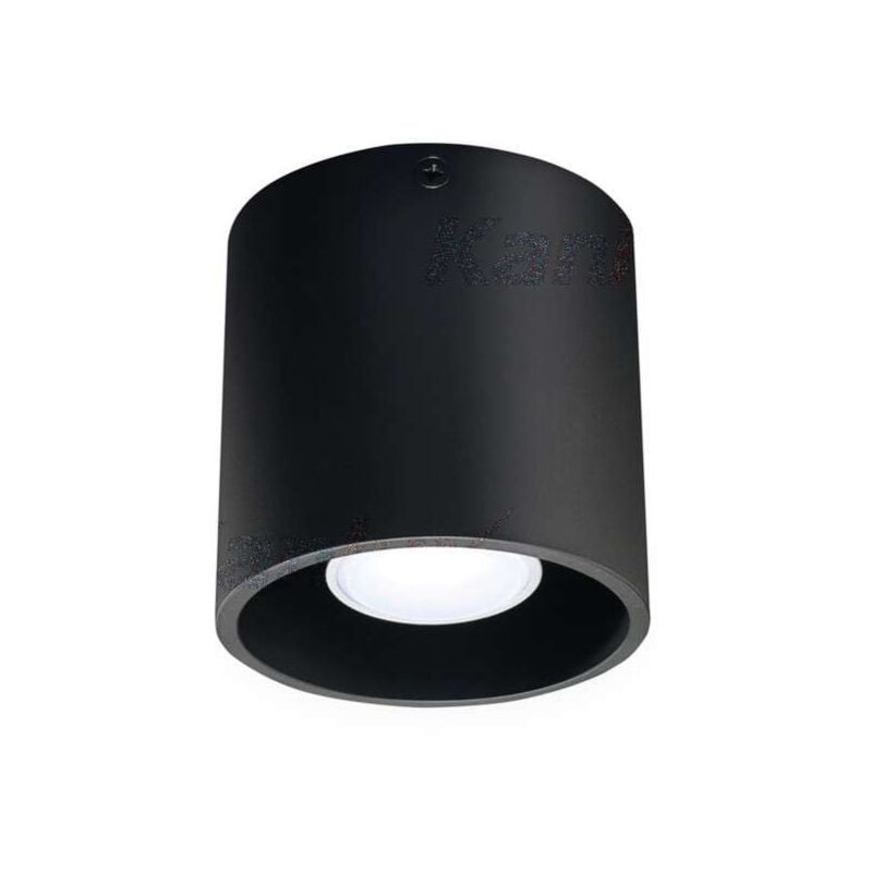 Plafonnier saillie rond pour 1 ampoule GU10 Noir