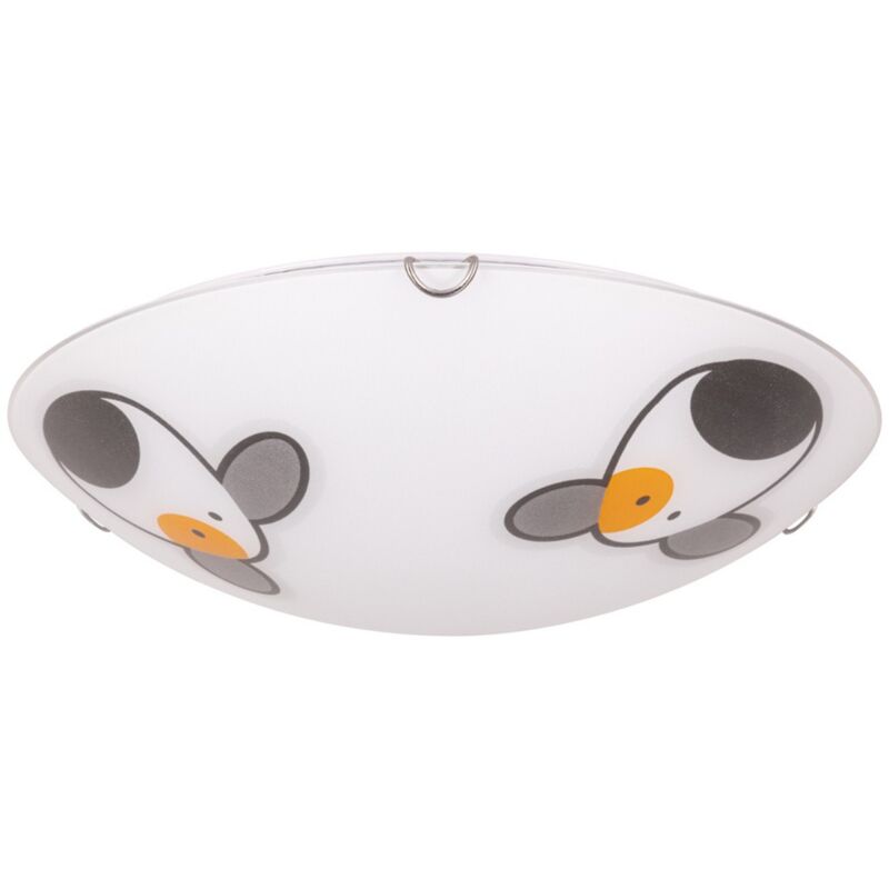 Lampe de Plafond pour Enfants Aller, Métal, Verre, Blanc, Argent, 40x40x10 cm
