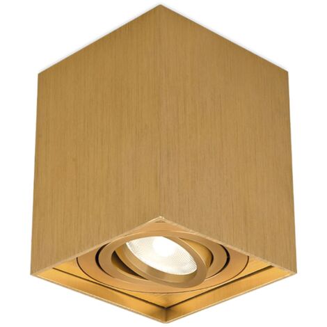 Plafonnier alu GAMA-8010F carré GU10 35W Doré