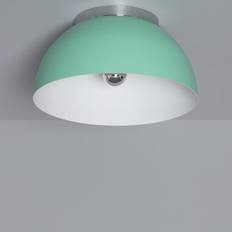 Efectoled - Plafonnier Rond Aluminium Ø305 mm Bosco Silver Vert Céladon