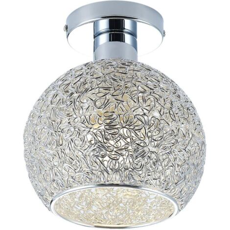Plafonnier aluminium mini plafonnier pour vestiaire, couloir et salon (diamètre plafonnier : 15cm) - RW
