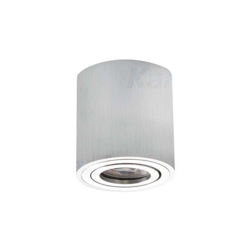 Plafonnier Saillie rond pour 1 ampoule GU10 Aluminium brossé
