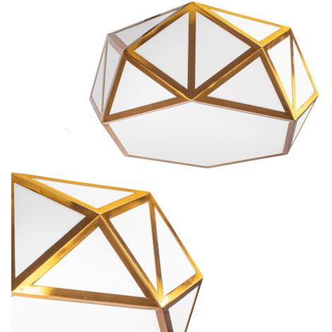 PLAFONNIER APP1238 ALUMINIUM - PLASTIQUE BLANC - OR E27 3-POINTS LUMINEUX