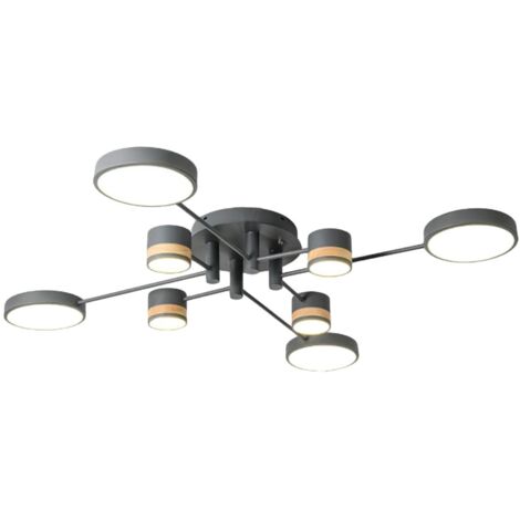 PLAFONNIER APP528-8C GRIS + TÉLÉCOMMANDE 8-POINTS DE LUMIÈRE 79X79X11CM