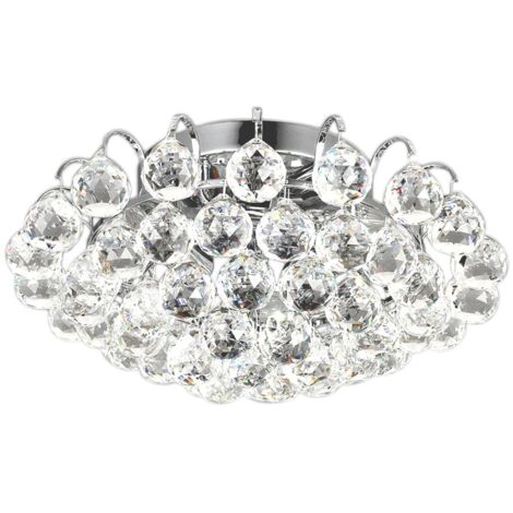 PLAFONNIER APP783-3C CRISTAL RONDE 3-POINTS DE LUMIÈRE E14