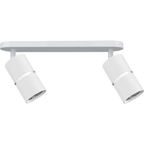 Plafonnier applique 2 spots GU10 blanc orientable Polux
