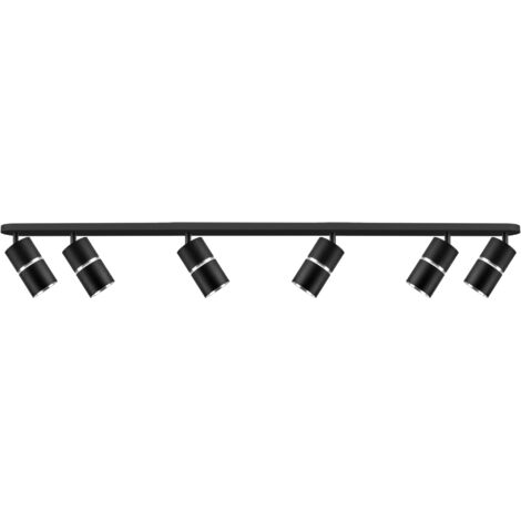 Plafonnier/Applique 6xGU10 noir orientable Bamboo Polux