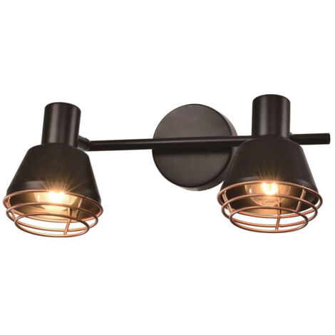 Plafonnier-applique Candellux Neria noir/or 2xE14 40W