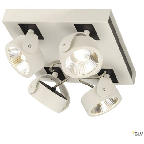 Plafonnier applique KALU int. quadruple carré blanc/noir LED 60W 3000K 60° - SLV - 1000136
