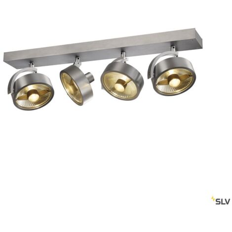 Plafonnier applique KALU intérieur quad. alu brossé GU10/QPAR111 4x75W max - SLV - 1002025