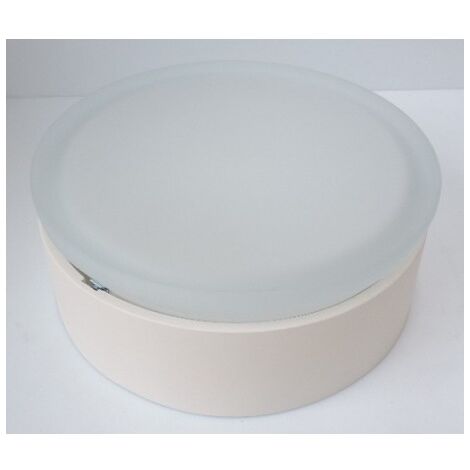 Plafonnier applique LED 18W Ø 300x150mm à detection HF 3000K 1336lm diffuseur verre satiné IP55 DROP PRISMA 303629