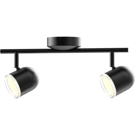 Plafonnier-applique LED 2 spots noir 3000K Polux RAWI