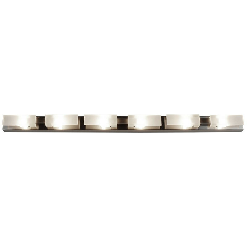 Diyas - Inspired Mantra Arco Plafonnier linéaire à 6 ampoules G9, nickel satiné