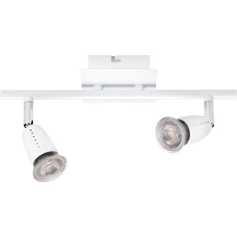 plafonnier - aric ecco barre - culot gu10 x 2 - blanc - sans lampe - aric 4663