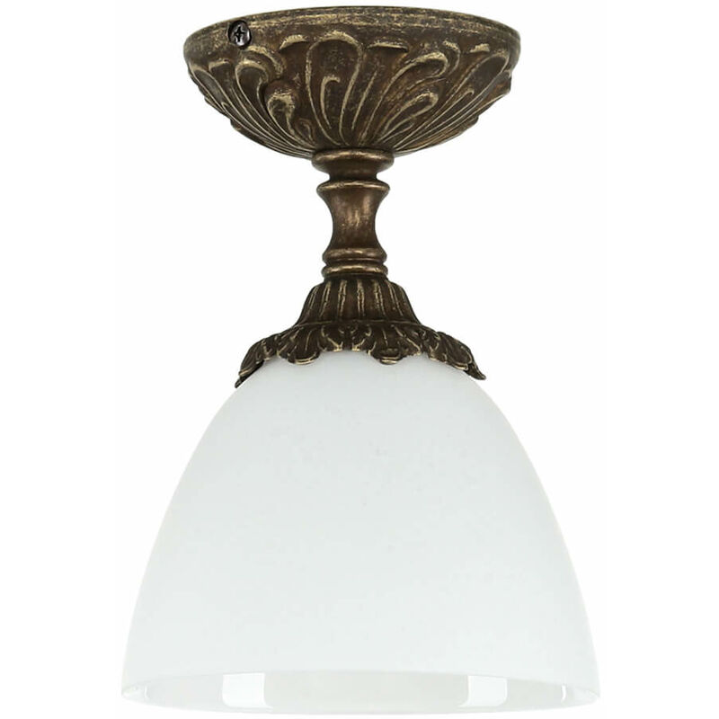 Licht-erlebnisse - Plafonnier d'intérieur Beatrice de couleur bronze antique dans le style art nouveau en laiton E14 - Bronze antique, blanc
