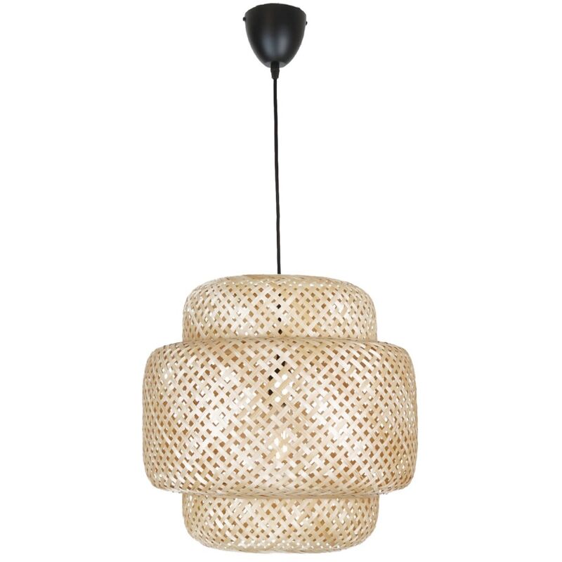 Plafonnier artisanal en osier E27 Ø45 cm