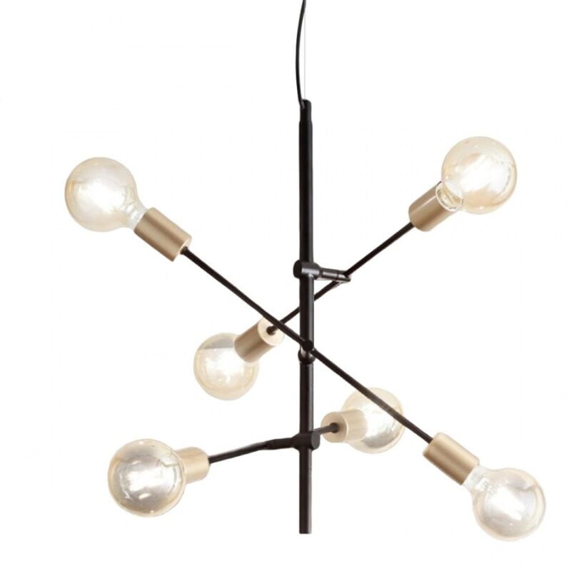 Lustre suspendu de style industriel Vector en métal noir mat 6xE27