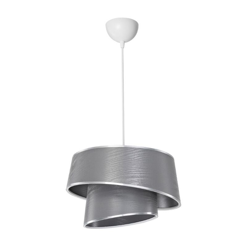 Toscohome - Plafonnier avec abat-jour gris effet bois - Lima MDL5132