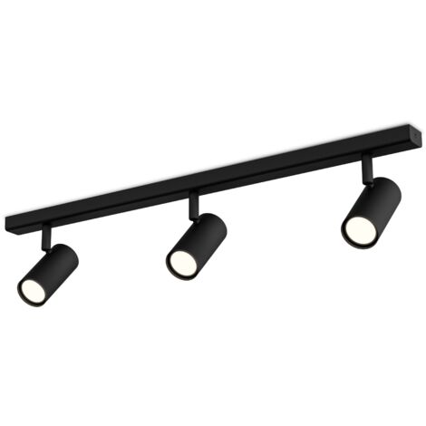 Plafonnier avec trois spots en noir