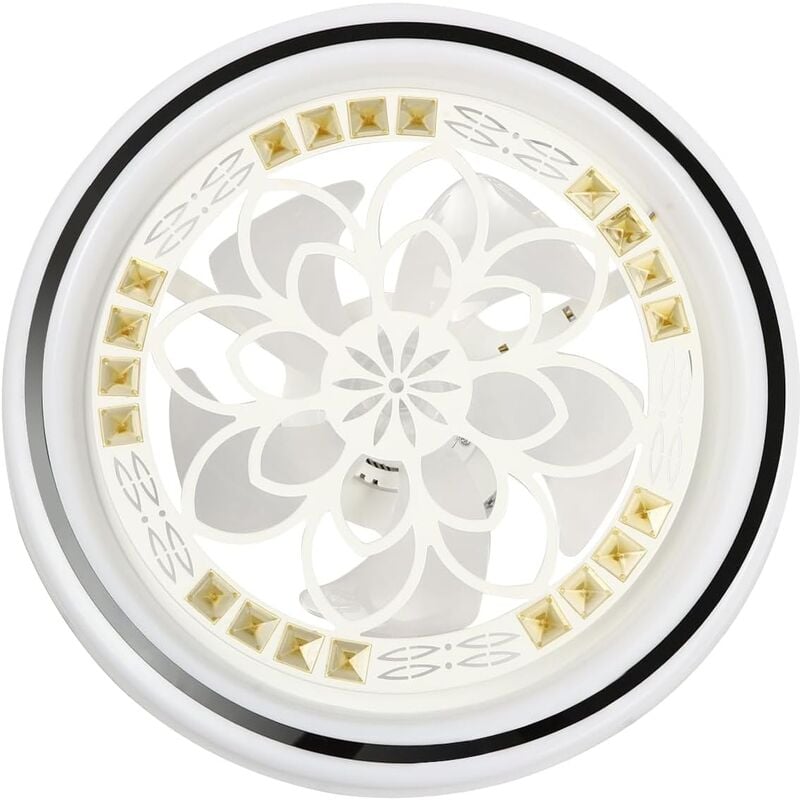 Senderpick - Plafonnier avec ventilateur silencieux, ventilateur de plafond avec éclairage, télécommande et interrupteur mural, 3 températures de
