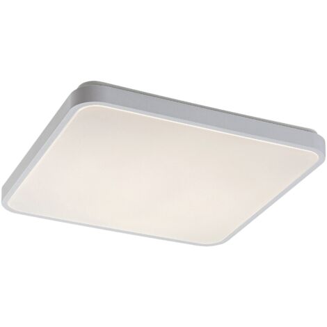Plafonnier bain carré 42 cm blanc IP44 LED 48W Samira