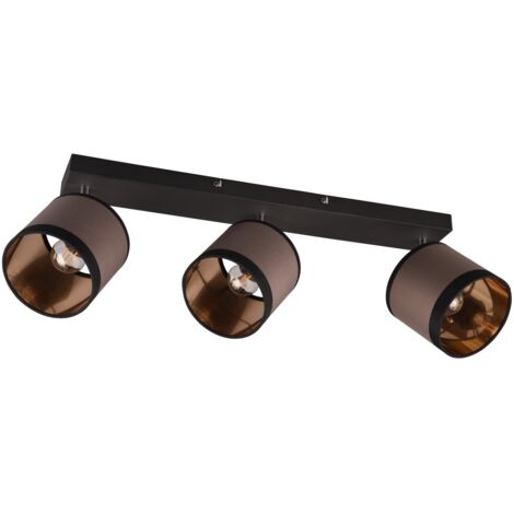 Plafonnier barre 3 spots orientables Davos noir E14 RL