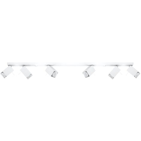 Plafonnier barre 6 spots Merida Sollux blanc/chrome