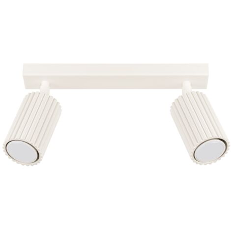 Plafonnier barre beige 30 cm 2 spots GU10 Karbon Sollux