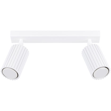 Plafonnier barre blanc 30cm 2 spots GU10 orientables