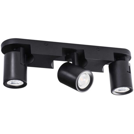 Plafonnier barre Kanlux Laurin 29125, 3 spots GU10 noir