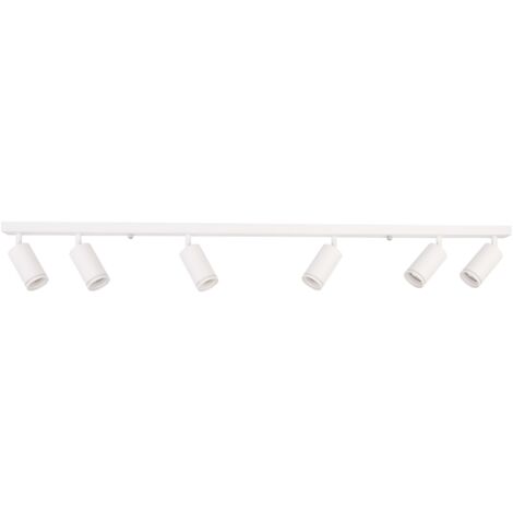 Plafonnier barre spots Polux Paris 6xGU10 blanc orientable