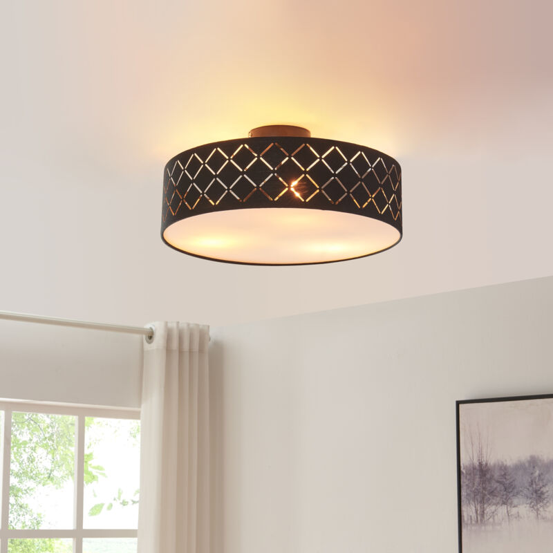 Plafonnier Bay avec 3 douilles E27 noir blanc lux.pro Plafonnier Bay avec 3 douilles E27 noir blanc lux.pro