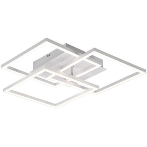 Plafonnier Blanc 3 Carrés Ajustables Led Variateur Eclairage Trio Mobile