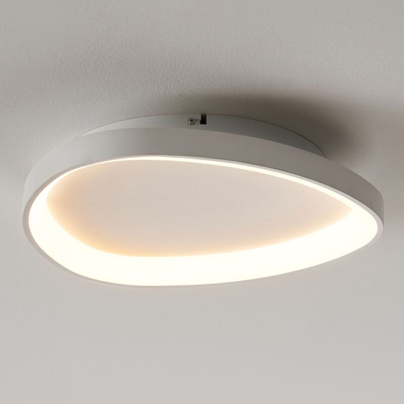 Kosilum - Plafonnier blanc fin et épuré led intégrée dimmable - Hedda