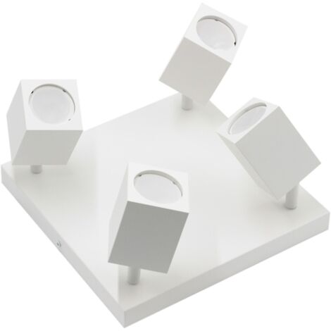 Plafonnier blanc mat 4 spots GU10 Quantus IdeaLED ID-6114