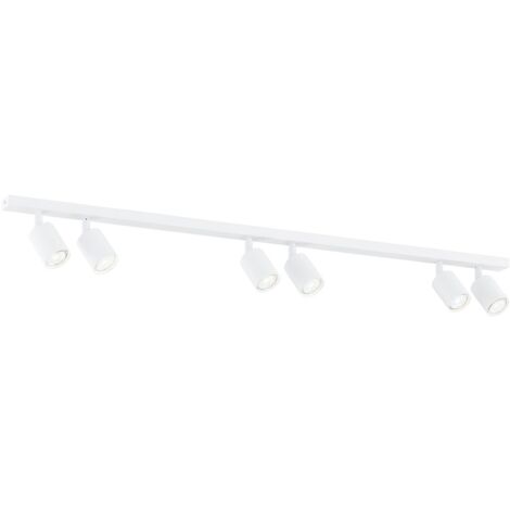 Plafonnier blanc minimaliste 6 spots 116cm GU10 Emibig
