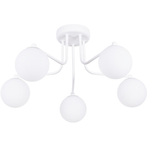 Plafonnier blanc moderne avec boules en verre pour le salon 5xG9 8W ASTRAL Sollux Lighting