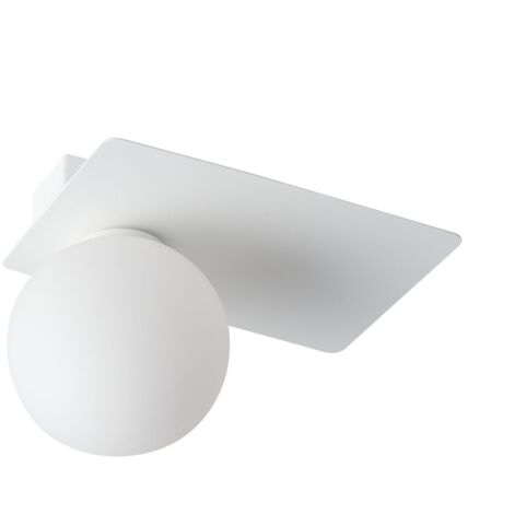 Plafonnier blanc rectangulaire boule verre Argon G9 12W
