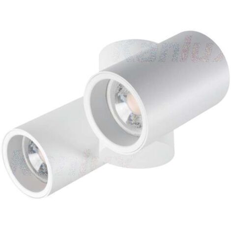 Plafonnier BLURRO - 2 Spots GU10 - Aluminium Blanc - Orientable 60°