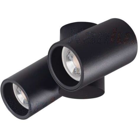 Plafonnier BLURRO - 2xGU10 - Aluminium Noir - Orientable 60° - IP20