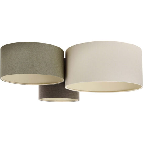 Plafonnier boho élégant en tissu crème ambiance chaleureuse - beige naturel dessous crème
