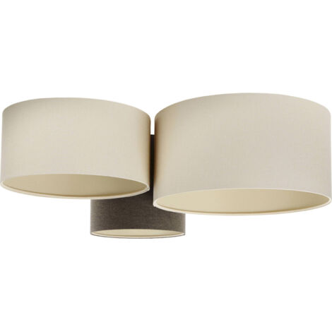 Plafonnier boho élégant tissu crème ambiance chaleureuse salon - Beige sable et crème