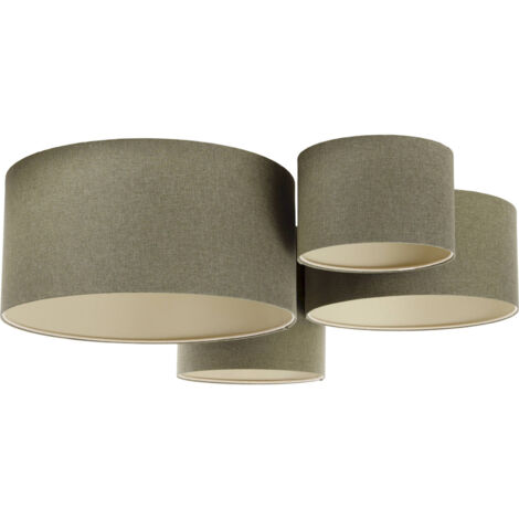 Plafonnier boho élégant tissu crème pour salon ou chambre - beige crème texturé