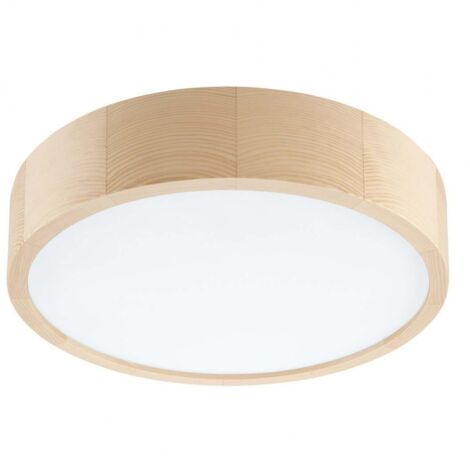 Plafonnier, bois, pin, verre blanc, KANTE 14-420/A9