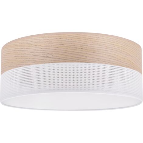 PLAFONNIER BOIS PLEXI BLANC 40CM CHÊNE CLASSIQUE